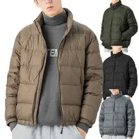 Jaqueta acolchoada para homens, casaco quente e à prova de vento leve para inverno, jaqueta macia e personalizada