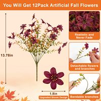 Fleurs artificielles d'automne pour l'extérieur, plantes artificielles en soie, fleurs suspendues pour véranda, jardinière, patio