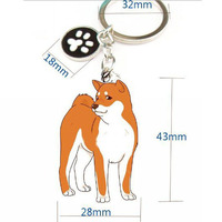 Portachiavi fai da te con ciondolo Akita giapponese per uomo e donna, charm a forma di cane, portachiavi per borsa, portachiavi per auto, accessori moda, regali