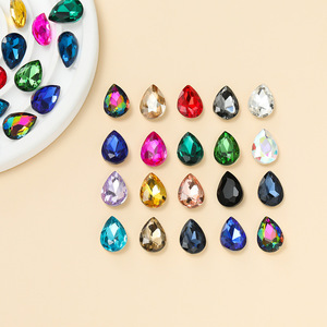 Glass Teardrop Rhinestones 10x14mm Flat Back Colorful Bling For Nail <b>Art</b> Diy <b>Accessories</b> Wholesale - Product Image 4