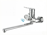 Robinet de douche mural en alliage de zinc pour salle de bain, robinet de baignoire à noyau en céramique, adapté aux salles de bain d'hôtels et d'appartements