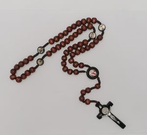 Perles en bois Offre Spéciale chapelet colliers jésus croix catholique religieux chapelet colliers pour Pary <span class=keywords><strong>bijoux</strong></span> en gros RN-174 - Product Image 1
