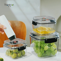 Thankhot Boîte en plastique classique sans BPA pour le stockage des aliments Boîte sous vide de plusieurs tailles Conteneur alimentaire avec logo personnalisé
