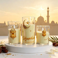 Bougie électronique LED en plastique en forme de tasse, motif lune dorée, lumière d'ambiance décorative, best-seller transfrontalier