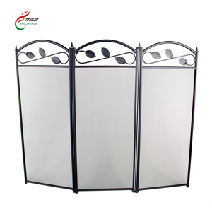 Manufacturer Customized <strong>Fireplace</strong> Screen 3 Panel Wrought Iron Spark Guard <strong>Cover</strong> for Wood Burning <strong>Fireplace</strong> - Product Image 1