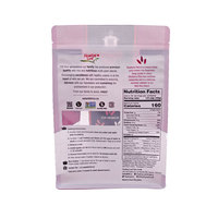 Fournisseurs vérifiés – Sachets à fond carré violets réutilisables pour noix, snacks, bonbons, avec fenêtre transparente et fermeture éclair