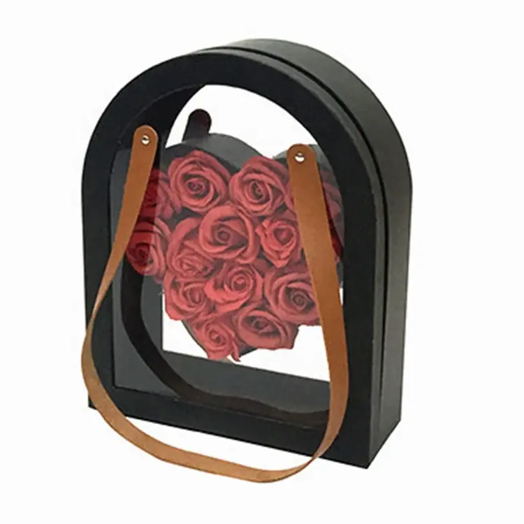 Haute qualité rose en forme de coeur fleur boîte saint valentin cadeau préservé rose fleurs petite amie cadeau boîte