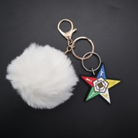 Tous les groupes Lettres grecques Lipgloss Porte-clés en vrac pour femmes Vêtements Sorority Fur Cute Custom Design Stainless Steel Ring Keyc