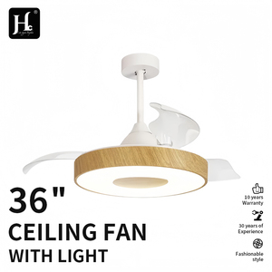 <b>Modern</b> White LED 6-Speed <b>Ceiling</b> Fan 3 Blades DC Motor Remote Control Dimmable Warm <b>Light</b> Plastic Ring Flush Mount Living Room - Product Image 2