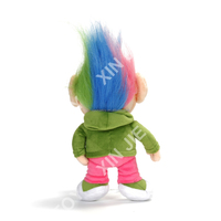 Boneka Elf Bordir Mata Custom, Boneka Elf Berambut Warna-warni, Boneka Elf Lembut dengan Logo Custom