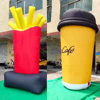 Promotion de la publicité commerciale frites gonflables réplique alimentaire gonflable modèle de chips frites pour décorations