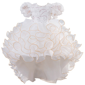 Robe de bal en tulle style princesse pour filles, robe de demoiselle d'honneur rose avec volants et broderies, hiver 2025 - Product Image 3