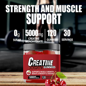 Vente en gros de bonbons au <span class=keywords><strong>monohydrate</strong></span> de créatine Gommes de soutien sportif à la croissance musculaire, saveur myrtille framboise Gommes au <span class=keywords><strong>monohydrate</strong></span> de créatine 5g - Product Image 5