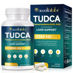 Acentiallabs Détoxifiant Hépatique : Gélules <span class=keywords><strong>TUDCA</strong></span> pour le Soutien Immunitaire, Digestif et Biliaire – Complément d'Acide Tauroursodésoxycholique - Product Image 1