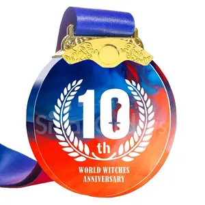 ロゴプリント3Dレーザー刻印賞メダルカスタムメダラススポーツメダル付きのユニークなカスタム空白のパーソナライズされた名前
