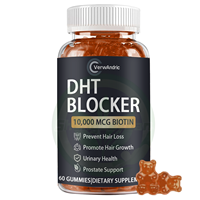 Gummies pour la santé des cheveux sans sucre et sans gluten, marque privée OEM, bloqueur de DHT, soutien nutritionnel du cuir chevelu, 2 gummies par jour