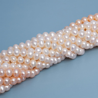 Vente en gros de brins de perles de culture en forme de pomme de terre blanche d'eau douce naturelle AAAAA de 5 à 6mm pour la fabrication de bijoux à bricoler soi-même