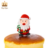 Mini décoration de gâteau de Noël, traîneau du Père Noël, fait main, 6 cm, argile polymère, lumières magiques, certifié, boîte individuelle en PVC
