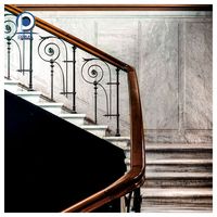 Rampe d'escalier rétro en fer forgé, design incurvé sur mesure, balustrade en fer forgé, garde-corps de sécurité intérieur pour grenier