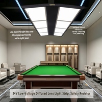 Lampe suspendue rectangulaire LED pour billard, 9 pieds, sans scintillement, à économie d'énergie, anti-jaunissement, lumière froide