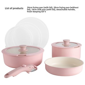 Conjunto de Utensílios de Cozinha Ecológicos Antiaderentes de Nove Peças, Personalizável em Material/Cor, com Alça Removível, Seguro para Forno e Lava-Louças - Product Image 1
