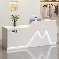 Comptoir de réception en bois massif pour salon de beauté et salon de coiffure - Design moderne