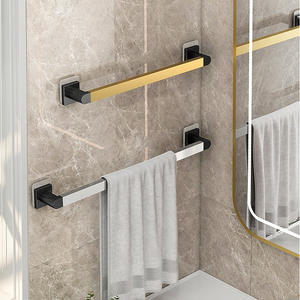 Toallero Individual Plegable de Pared Sin Taladro para Hogar u Hotel con Acabado de Espejo para Almacenamiento en Baño/Aseo - Product Image 1