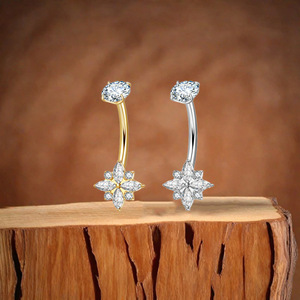 Anneau de nombril en titane, forme cœur, avec zircon, filetage interne, bijou de piercing tendance - Product Image 3