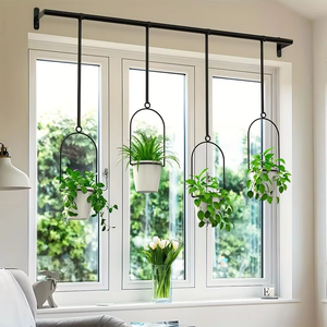 Maceta Colgante con Cadena Ajustable, Cesta <span class=keywords><strong>para</strong></span> Plantas Colgante, Soporte <span class=keywords><strong>para</strong></span> Plantas de Pared <span class=keywords><strong>para</strong></span> Decoración del Hogar, Jardín y Balcón - Product Image 4