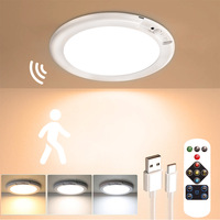 Plafonnier LED moderne minimaliste à montage en surface, rechargeable avec détecteur de mouvement pour les escaliers, les couloirs, les entrepôts, les entrées de maison