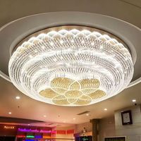 Lustre moderne de luxe à LED en cristal de lotus, à montage en surface, anti-éblouissement, CRI 90 élevé, AC, pour hall d'hôtel, fabrication directe en usine