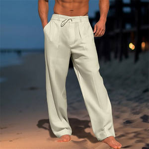 <span class=keywords><strong>Pantaloni</strong></span> da mare 2025 da uomo <span class=keywords><strong>pantaloni</strong></span> da spiaggia Casual in <span class=keywords><strong>lino</strong></span> <span class=keywords><strong>grigio</strong></span> bianco <span class=keywords><strong>pantaloni</strong></span> dritti taglie forti eleganti alla moda da uomo nuovi - Product Image 4
