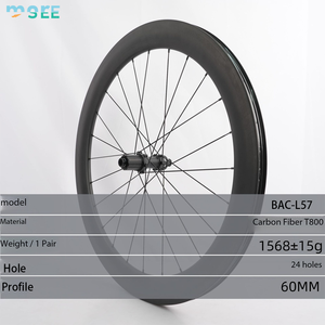 Jeu de roues de route <span class=keywords><strong>en</strong></span> fibre de carbone SeeMore T800 prêt à être expédié, jantes 700C 60 mm, frein à disque, axe traversant, blocage central, <span class=keywords><strong>24H</strong></span> 7/8/9/10/11/12 vitesses - Product Image 3