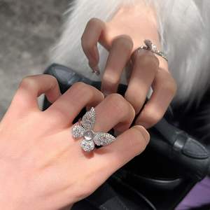 Anillo de Plata de Ley S925 con Incrustaciones de Diamantes de Imitación de Jade Espuma de Agua Natural, Estilo Chino Nuevo y Lujoso - Product Image 5