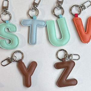 New PU Leather UV Printed Letter Pendant Keychains & Mini Bags for <b>Women</b> High Quality Big Size - Product Image 2