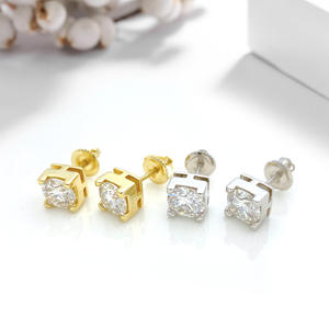 Nuevos Pendientes de Plata S925 con Moissanita de Corte, Estilo Hip Hop Europeo Americano, Unisex, Lindos y Sencillos, con Cierre de Rosca - Product Image 4