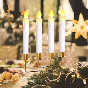 Set of 6 Flameless LED <strong>Taper</strong> <strong>Candles</strong> Lights Battery Operated Candlesticks with Warm <strong>White</strong> Flickering Fake Floating <strong>Taper</strong> <strong>Candles</strong> - Product Image 6