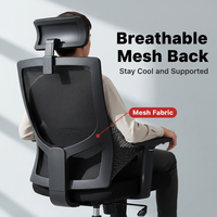 Chaise de bureau ergonomique en maille de haute qualité, moderne, avec siège relevable pour personnel exécutif, en tissu, en vente