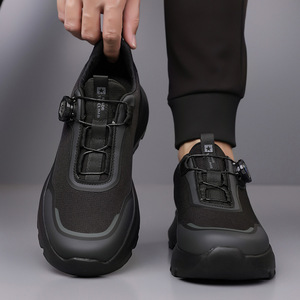 Zapatos Deportivos Casuales para Hombre con Cordones, Color Negro Sólido, Suela Suave, Resistentes al Desgaste, Zapatos de Viaje - Product Image 3