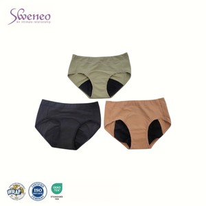 OEM Custom Women's <b>Leakproof</b> Mid-Rise Briefs Breathable Cotton Spandex <b>Underwear</b> Comfort-Fit Panties - Product Image 1
