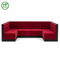 Ensemble table et chaises de restaurant en cuir en forme de U, personnalisable sur mesure, pour café et hôtel