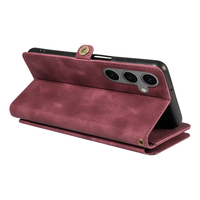 Étui portefeuille en cuir PU pour Samsung S25 Plus/S26 Plus, 9 emplacements pour cartes + poche zippée pour pièces de monnaie, support intégré, blocage RFID