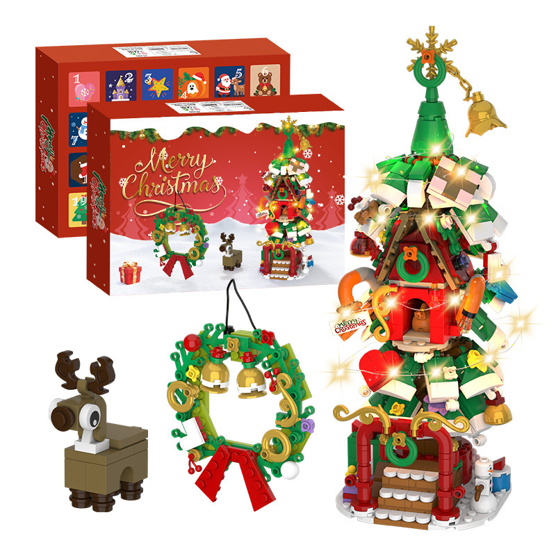 8062  set 24pcs puzzle 820pcs with lights-warm light 25m