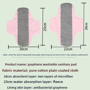 Serviettes hygiéniques lavables en tissu de graphène de couleur unie réutilisables Confort respirant Serviette menstruelle - Product Image 2