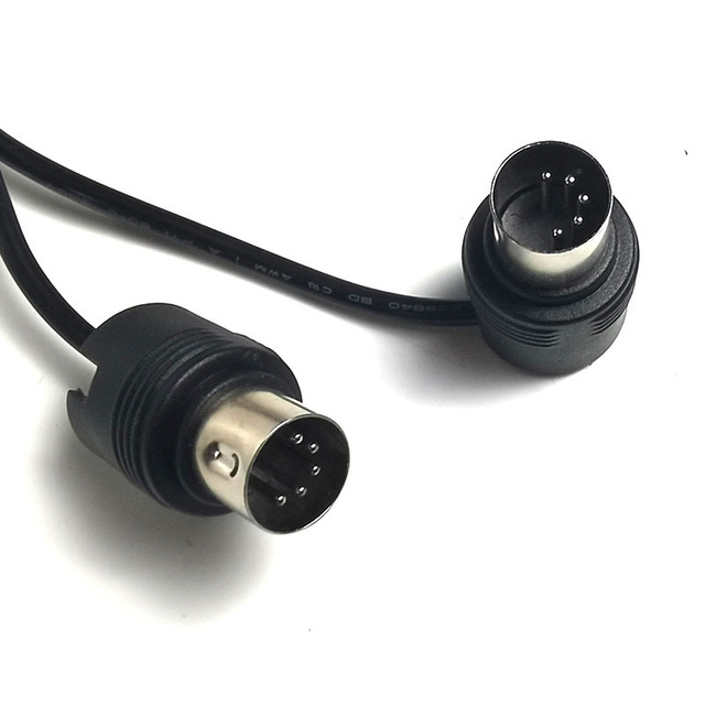 MIDI 5 Pin DIN Cable, Straight to Right Angle MIDI Cord, MIDI Signal Cable for Electronic Music Instruments Accessories