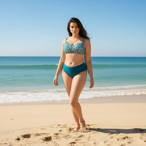 Costume da bagno bikini taglie forti con controllo pancia, modello conservativo BZ77123, colori assortiti - Product Image 3