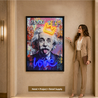 UNIART Affiche néon LED moderne sur toile noire, Art mural lumineux vertical, Impression UV sur porcelaine cristalline, Décoration intérieure