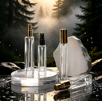 Flacon en verre carré vide rechargeable pour mini-parfum avec pulvérisateur à pompe