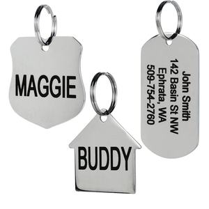 Metallic Stainless Steel Tags for Dogs DIY <b>Pet</b> ID Tag Double-Sided Custom <b>Blank</b> Animal Name Dog Tag - Product Image 6