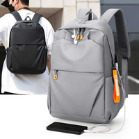 Sac à dos pour ordinateur portable grande capacité pour étudiants, avec port USB, étanche, en tissu Oxford, décontracté, sportif, unisexe, fermeture éclair tendance